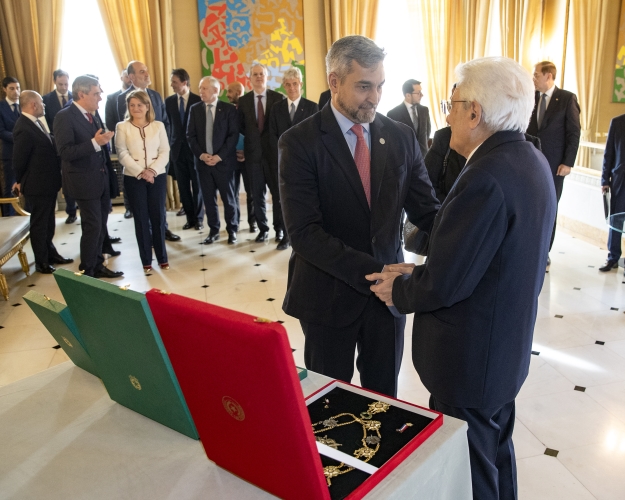 Il Presidente della Repubblica Sergio Mattarella con Mario Abdo Benítez,Presidente della Repubblica del Paraguay
