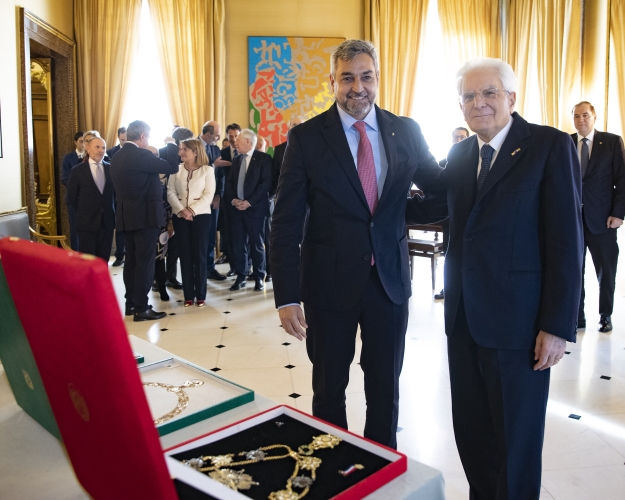 Il Presidente della Repubblica Sergio Mattarella con Mario Abdo Benítez,Presidente della Repubblica del Paraguay
