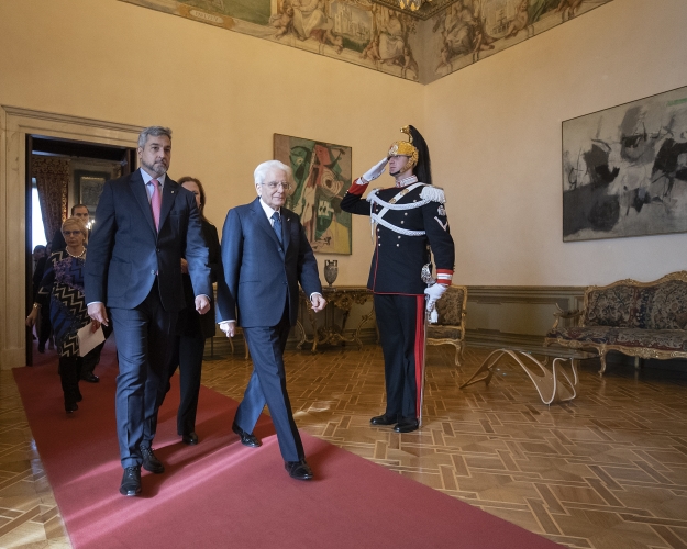 Il Presidente della Repubblica Sergio Mattarella con Mario Abdo Benítez,Presidente della Repubblica del Paraguay
