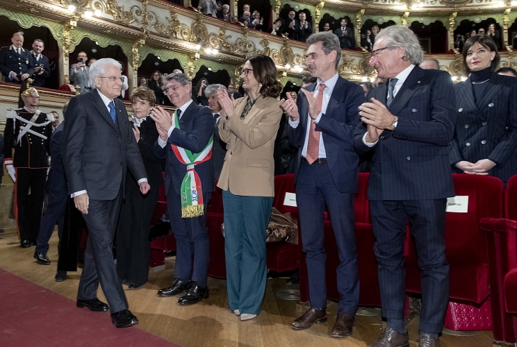 Il Presidente della Repubblica Sergio Mattarella in occasione della cerimonia di inaugurazione di Bergamo Brescia capitale italiana della cultura 2023