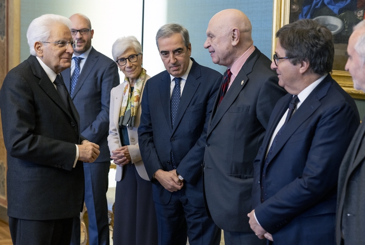 Il Presidente della Repubblica sergio Mattarella in occasione della cerimonia di commiato dei componenti uscenti del CSM e di presentazione dei nuovi componenti