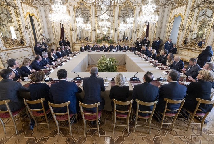 Il Presidente della Repubblica sergio Mattarella in occasione della cerimonia di commiato dei componenti uscenti del CSM e di presentazione dei nuovi componenti