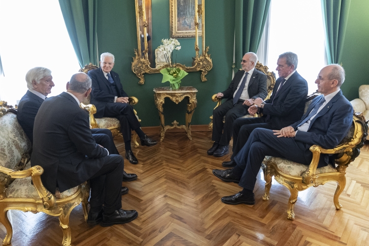 Il Presidente della Repubblica Sergio Mattarella a Palazzo dei Marescialli, in occasione dell’elezione del nuovo Vice Presidente del Consiglio Superiore della Magistratura 
