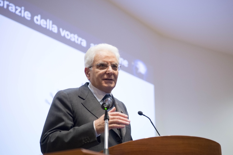 Il Presidente Sergio Mattarella durante l'intervento all'inaugurazione 