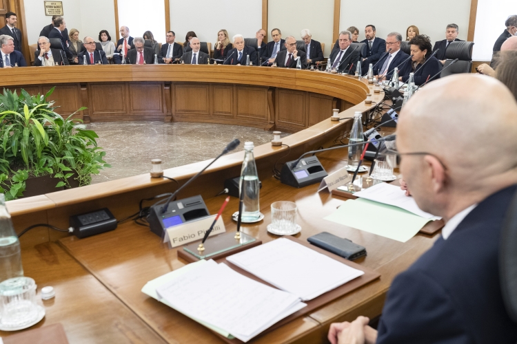 Il Presidente della Repubblica Sergio Mattarella durante la seduta del Consiglio Superiore della Magistratura per l’elezione del nuovo Vice Presidente 
