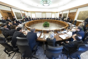 Il Presidente della Repubblica Sergio Mattarella durante la seduta del Consiglio Superiore della Magistratura per l’elezione del nuovo Vice Presidente 
