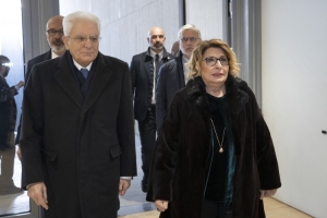 Il Presidente della Repubblica Sergio Mattarella con Maria Bianca Farina, Presidente di Poste Italiane
