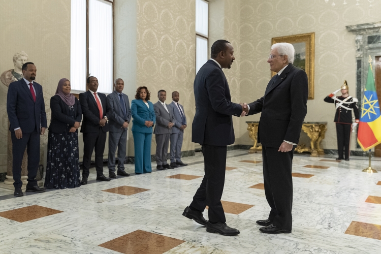 Il Presidente della Repubblica Sergio Mattarella accoglie Abiy Ahmed Ali, Primo Ministro della Repubblica Federale Democratica di Etiopia 

