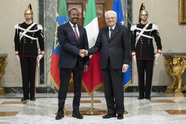 Il Presidente della Repubblica Sergio Mattarella con Abiy Ahmed Ali, Primo Ministro della Repubblica Federale Democratica di Etiopia 
