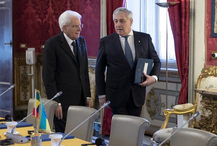 Il Presidente Sergio Mattarella con il Ministro degli Affari Esteri Antonio Tajani
