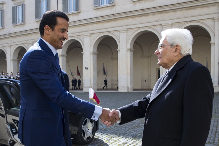Il Presidente della Repubblica Sergio Mattarella accoglie lo Sceicco Tamim bin Hamad Al-Thani, Emiro dello Stato del Qatar,in visita ufficiale
