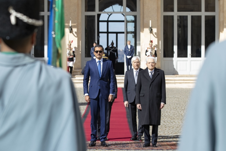 Il Presidente della Repubblica Sergio Mattarella con lo Sceicco Tamim bin Hamad Al-Thani, Emiro dello Stato del Qatar,in visita ufficiale
