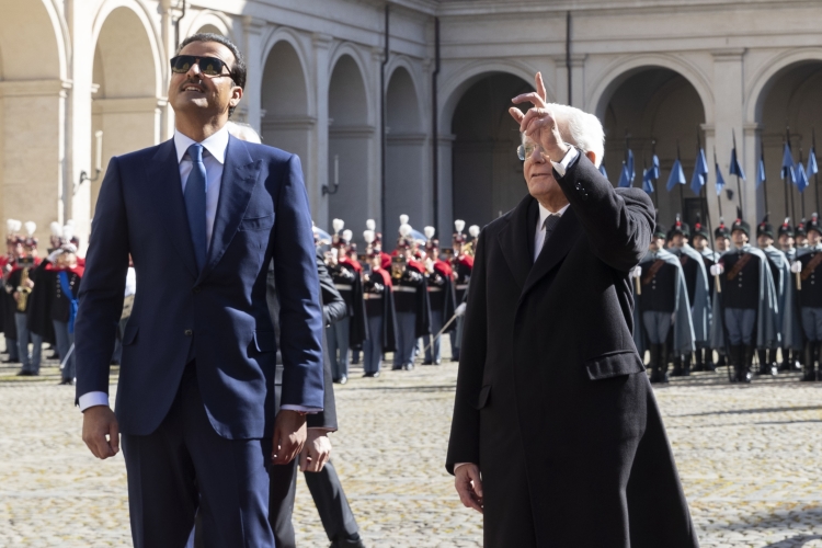 Il Presidente della Repubblica Sergio Mattarella con lo Sceicco Tamim bin Hamad Al-Thani, Emiro dello Stato del Qatar,in visita ufficiale
