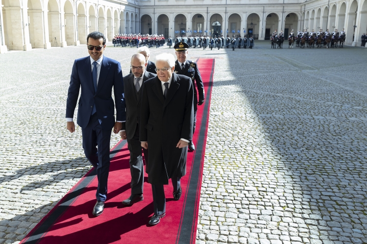 Il Presidente della Repubblica Sergio Mattarella con lo Sceicco Tamim bin Hamad Al-Thani, Emiro dello Stato del Qatar,in visita ufficiale
