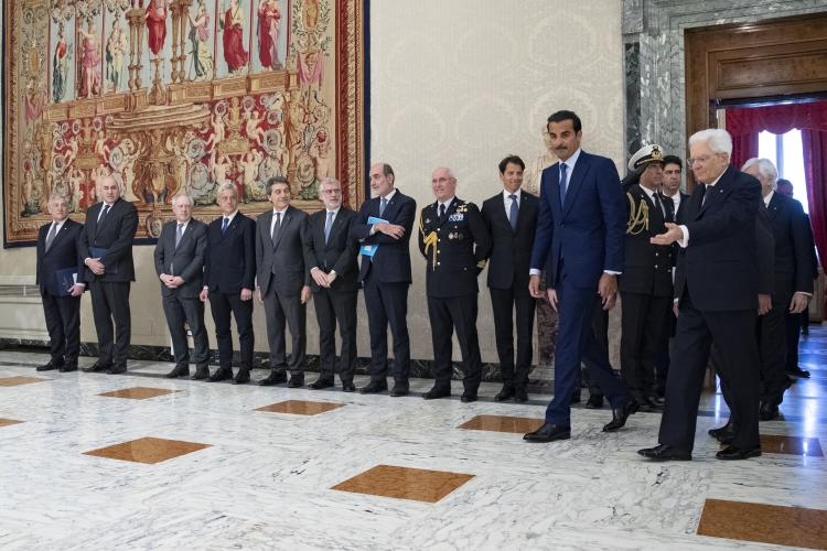 Il Presidente della Repubblica Sergio Mattarella con lo Sceicco Tamim bin Hamad Al-Thani, Emiro dello Stato del Qatar,in visita ufficiale
