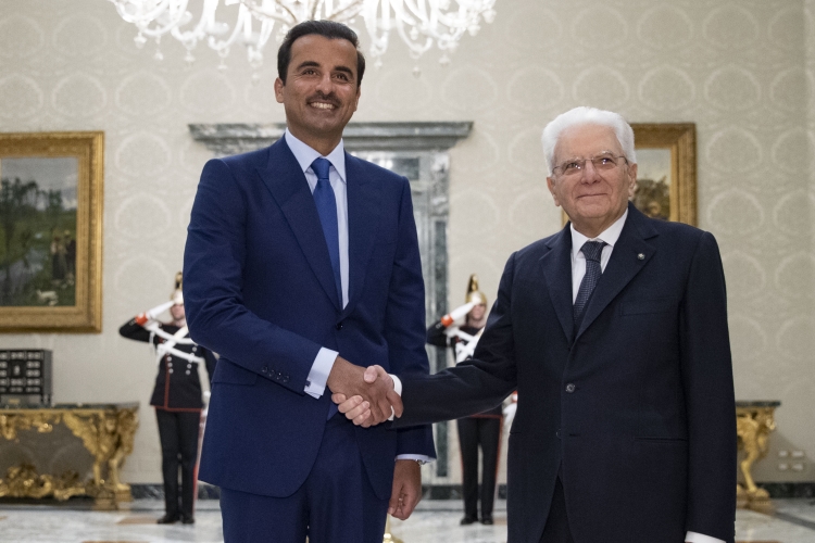 Il Presidente della Repubblica Sergio Mattarella con lo Sceicco Tamim bin Hamad Al-Thani, Emiro dello Stato del Qatar,in visita ufficiale
