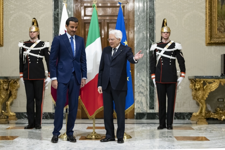 Il Presidente della Repubblica Sergio Mattarella con lo Sceicco Tamim bin Hamad Al-Thani, Emiro dello Stato del Qatar,in visita ufficiale
