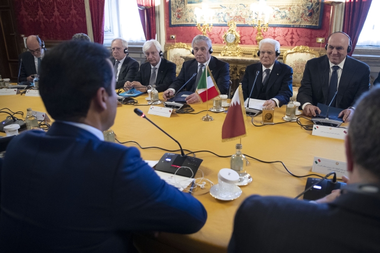Il Presidente della Repubblica Sergio Mattarella con lo Sceicco Tamim bin Hamad Al-Thani, Emiro dello Stato del Qatar,in visita ufficiale
