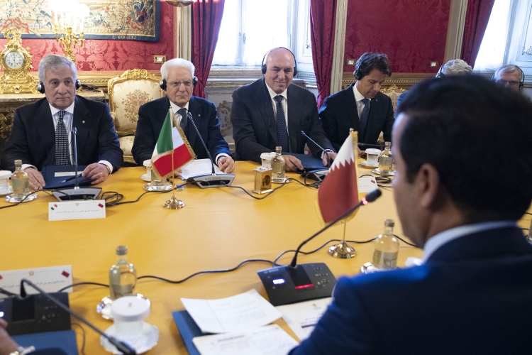 Il Presidente della Repubblica Sergio Mattarella con lo Sceicco Tamim bin Hamad Al-Thani, Emiro dello Stato del Qatar,in visita ufficiale
