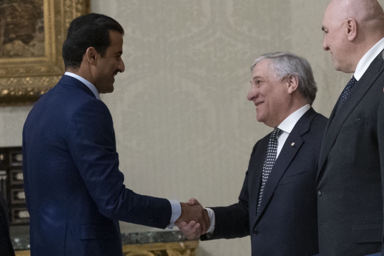 Il Ministro degli Affari esteri e della Cooperazione internazionale Antonio Tajani Tamim bin Hamad Al-Thani, Emiro dello Stato del Qatar in visita ufficiale