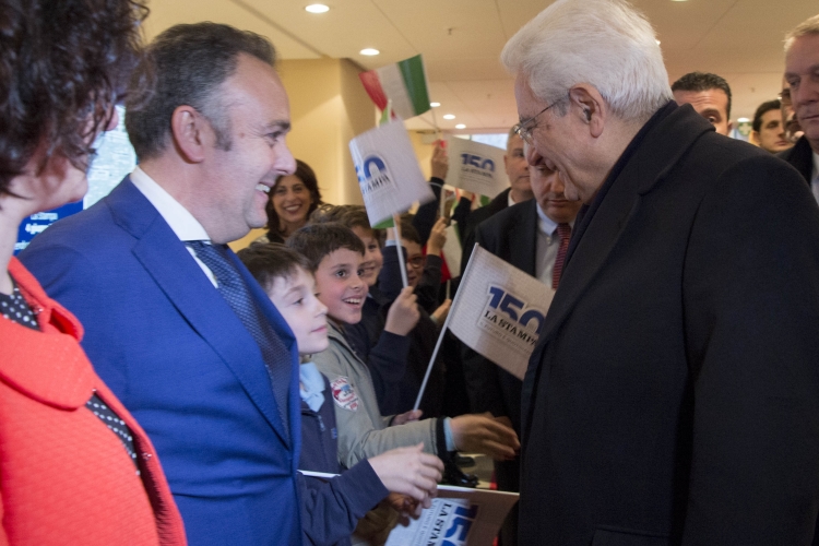 Il Presidente Sergio Mattarella al suo arrivo al Lingotto di Torino 