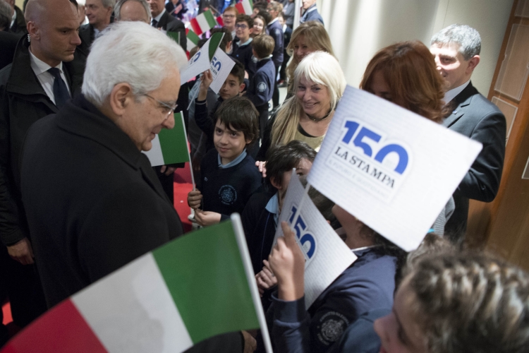 Il Presidente Sergio Mattarella al suo arrivo al Lingotto di Torino