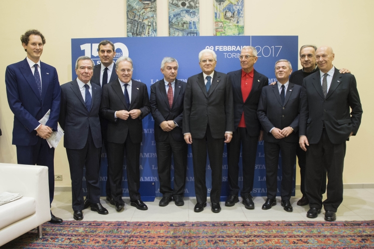 Il Presidente Sergio Mattarella con il direttore de La Stampa Maurizio Molinari