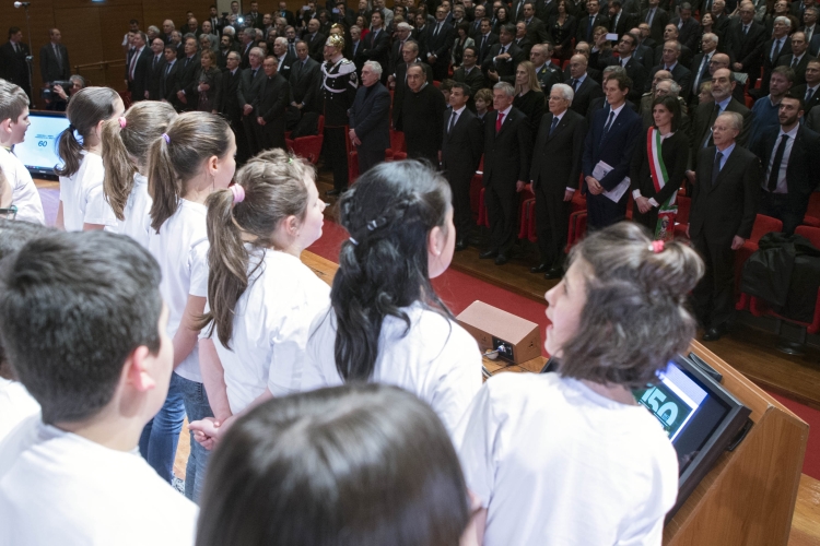 Il Presidente Sergio Mattarella alla cerimonia per i 150 anni del quotidiano "La Stampa"