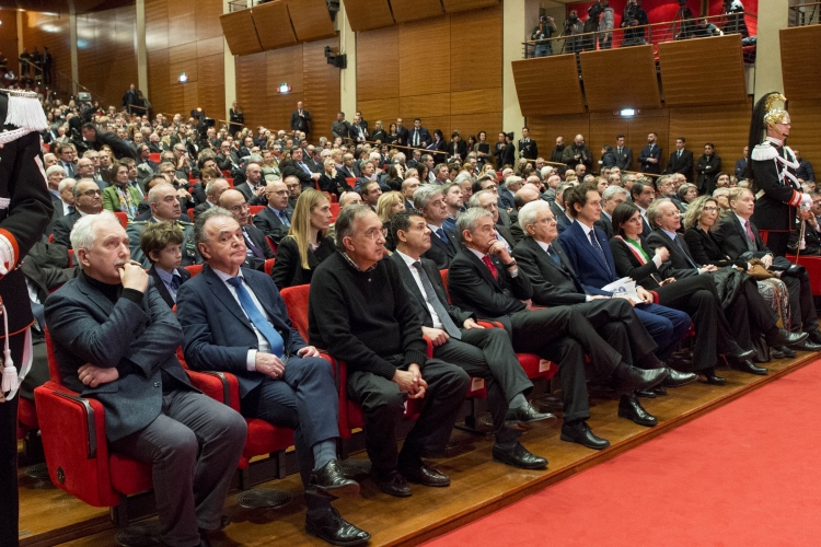 Il Presidente Sergio Mattarella alla cerimonia per i 150 anni del quotidiano "La Stampa"