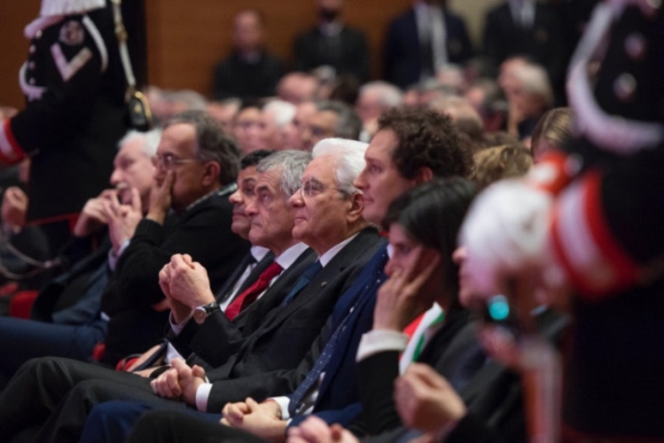 Il Presidente Sergio Mattarella alla cerimonia per i 150 anni del quotidiano "La Stampa"