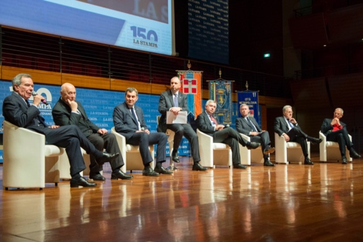 Il Presidente Sergio Mattarella alla cerimonia per i 150 anni del quotidiano "La Stampa"