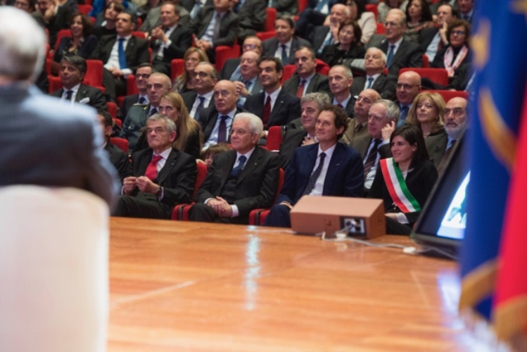 Il Presidente Sergio Mattarella alla cerimonia per i 150 anni del quotidiano "La Stampa"