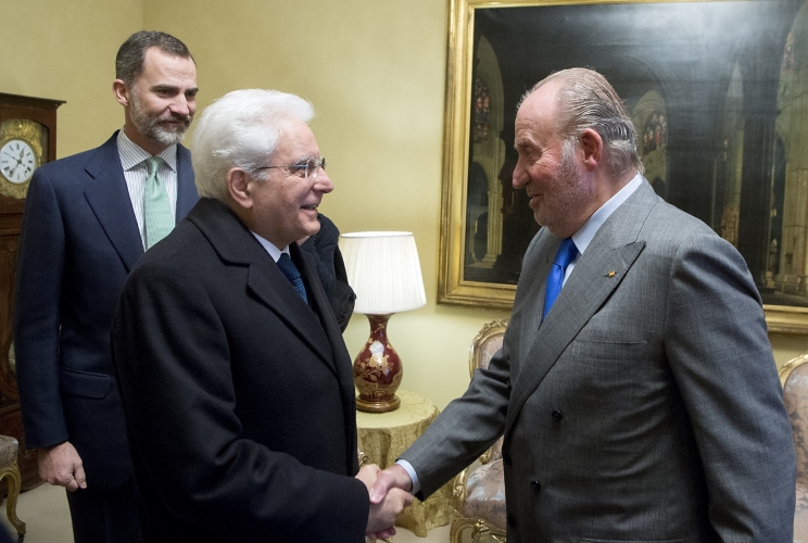 Il Presidente Sergio Mattarella con Sua Maestà Juan Carlos,