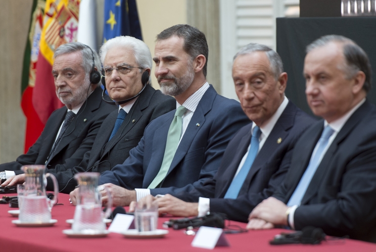 Il Presidente della Repubblica italiana, Sergio Mattarella, il Re di Spagna, Sua Maestà Felipe VI, 
