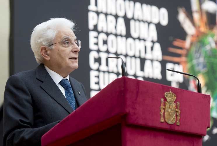 Il Presidente Sergio Mattarella in occasione del suo intervento all'XI Simposio Cotec Europa