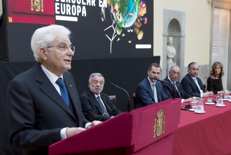 Il Presidente Sergio Mattarella in occasione del suo intervento all'XI Simposio Cotec Europa