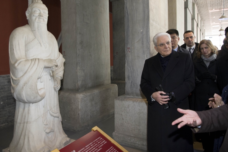 Il Pesidente Sergio Mattarella al Tempio di Confucio 