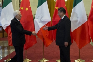 Il Presidente della Repubblica Italiana Sergio Mattarella, con il Presidente della Repubblica Popolare Cinese, 