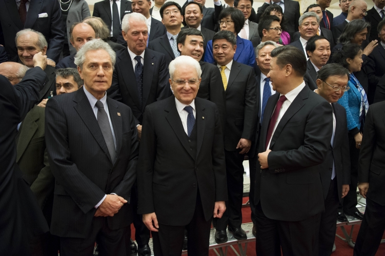 Il Presidente della Repubblica, Sergio Mattarella, e il Presidente della Repubblica Popolare Cinese, Xi Jinping, 