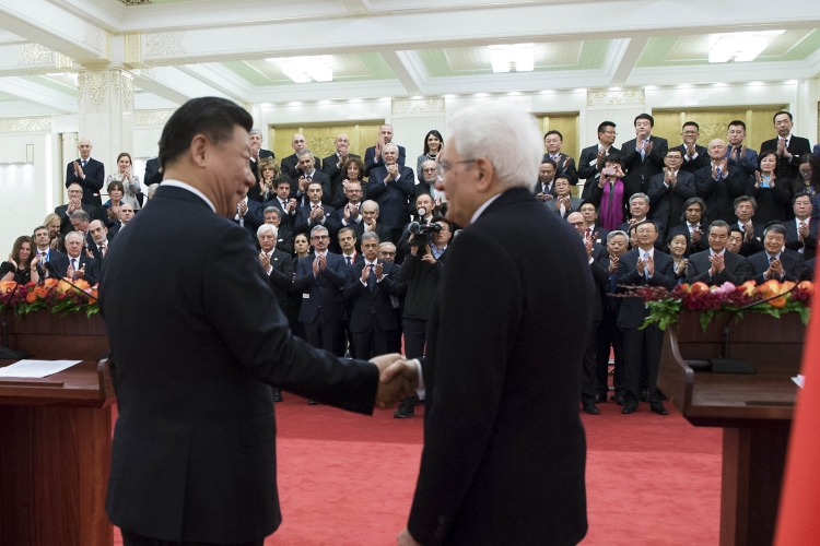 Il Presidente Sergio Mattarella e il Presidente della Repubblica Popolare Cinese Xi Jinping 