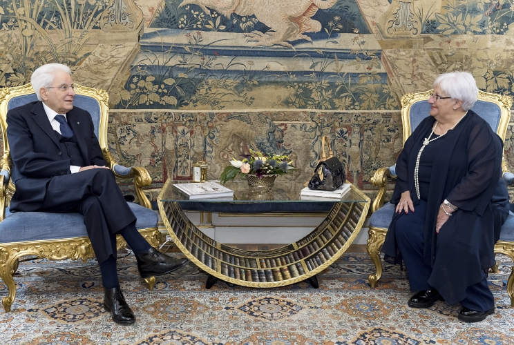 Il Presidente Sergio Mattarella nel corso dell'incontro con i famigliari di Beppe Alfano, giornalista assassinato dalla mafia