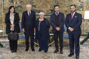Il Presidente Sergio Mattarella nel corso dell'incontro con i famigliari di Beppe Alfano, giornalista assassinato dalla mafia