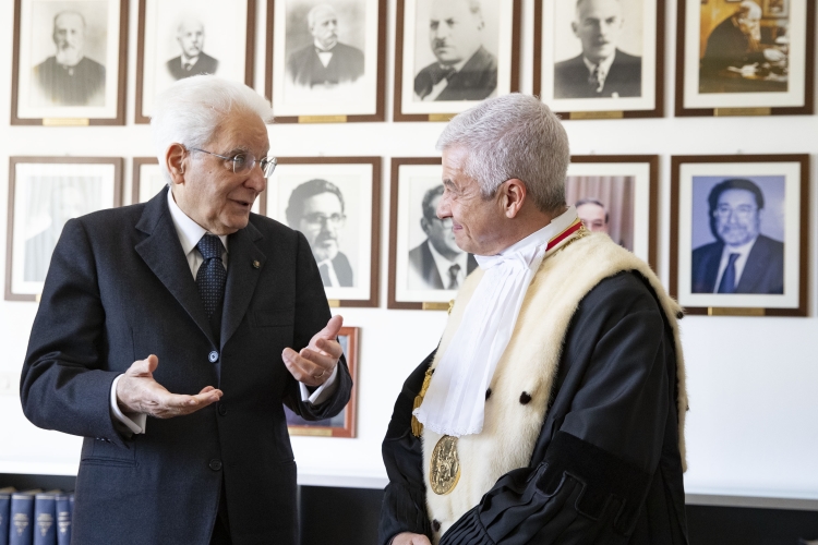 Il Presidente della Repubblica Sergio Mattarella con Massimo Midiri, Rettore dell’Università degli Studi di Palermo, in occasione dell'Inaugurazione dell'anno Accademico Università degli studi di Palermo
