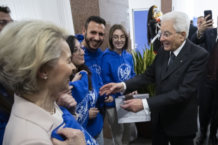 Il Presidente della Repubblica Sergio Mattarella con Ursula von der Leyen, Presidente della Commissione europea, incontrano gli studenti al termine dell'inaugurazione dell'anno Accademico Università degli studi di Palermo
