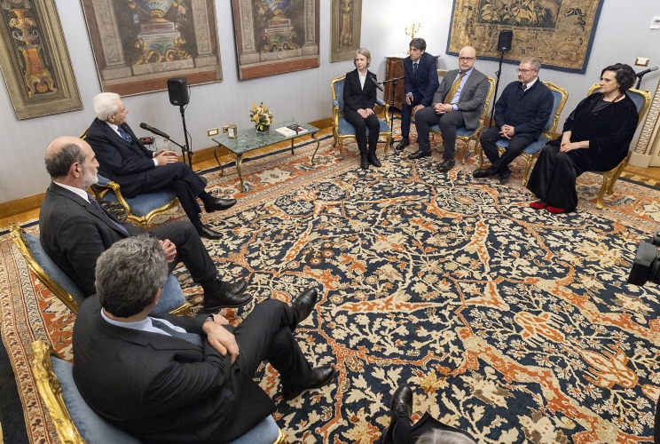 Il Presidente Sergio Mattarella in occasione dell'incontro con Vera Politkovskaja