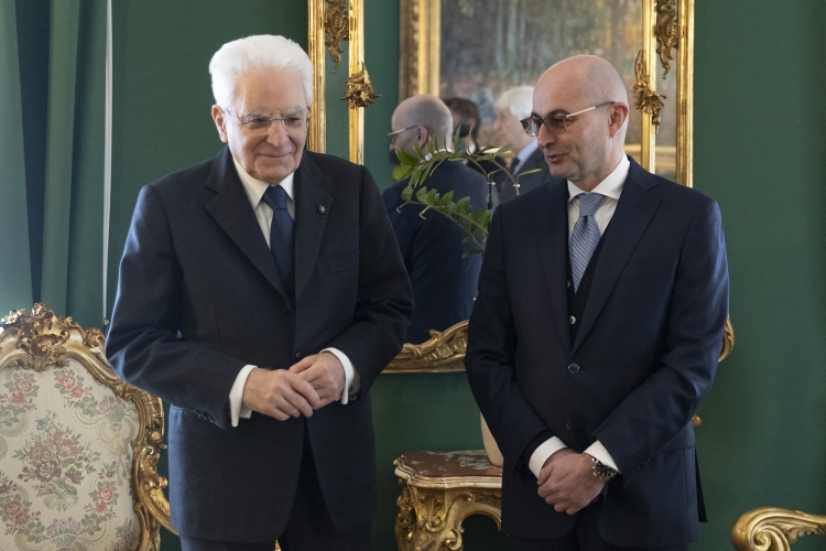 Il Presidente della Repubblica Sergio Mattarella con Fabio Pinelli, Vice Presidente del Consiglio Superiore della Magistratura,in occasione della partecipazione all’Assemblea Plenaria del Consiglio Superiore della Magistratura per la nomina del Primo Presidente della Corte di Cassazione 
