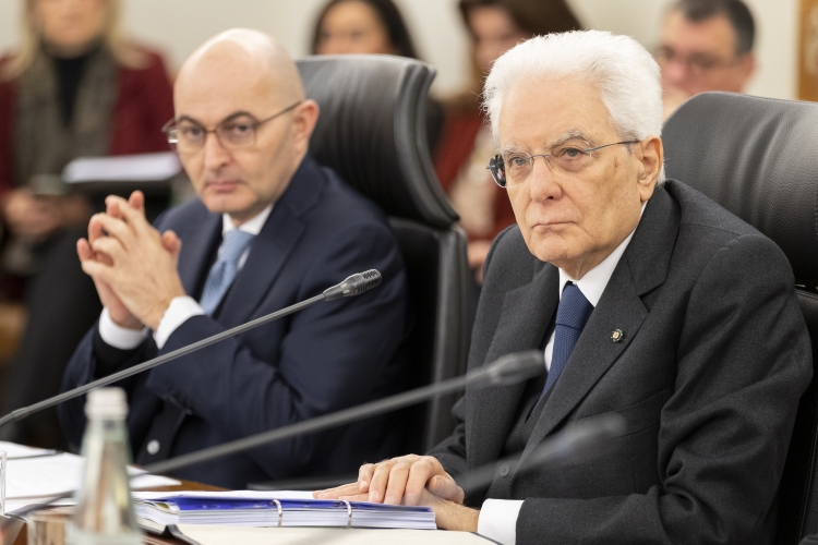 Il Presidente della Repubblica Sergio Mattarella in occasione della partecipazione all’Assemblea Plenaria del Consiglio Superiore della Magistratura per la nomina del Primo Presidente della Corte di Cassazione 
