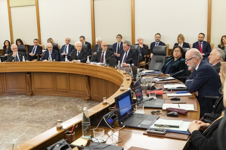 Il Presidente della Repubblica Sergio Mattarella in occasione della partecipazione all’Assemblea Plenaria del Consiglio Superiore della Magistratura per la nomina del Primo Presidente della Corte di Cassazione 
