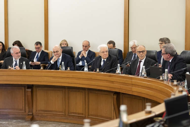 Il Presidente della Repubblica Sergio Mattarella in occasione della partecipazione all’Assemblea Plenaria del Consiglio Superiore della Magistratura per la nomina del Primo Presidente della Corte di Cassazione 

