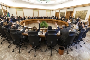 Il Presidente della Repubblica Sergio Mattarella in occasione della partecipazione all’Assemblea Plenaria del Consiglio Superiore della Magistratura per la nomina del Primo Presidente della Corte di Cassazione 
